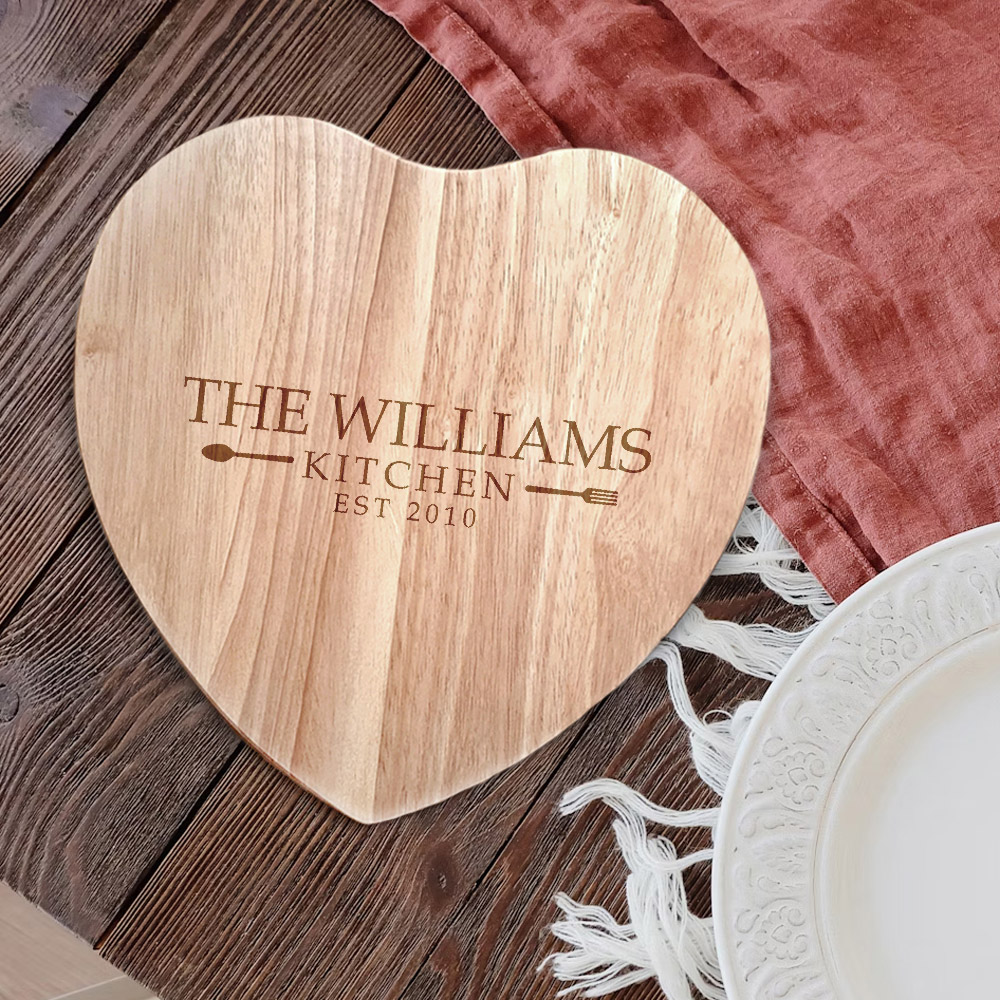 Personalised Chopping Board - Heart Kitchen